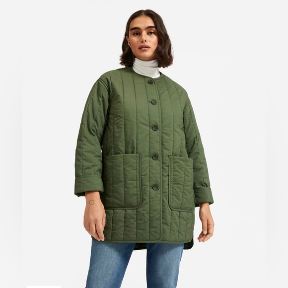 Everlane Green Women’s Cotton Quilted Jacket - Picture 2 of 11